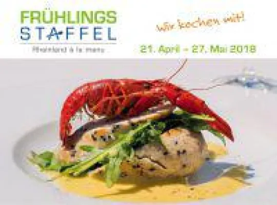 Bild: Frühlingsstaffel Rheinland à la menu 21. April - 27. Mai 2018  Wein & Genuss- Köstlich durch den Früh