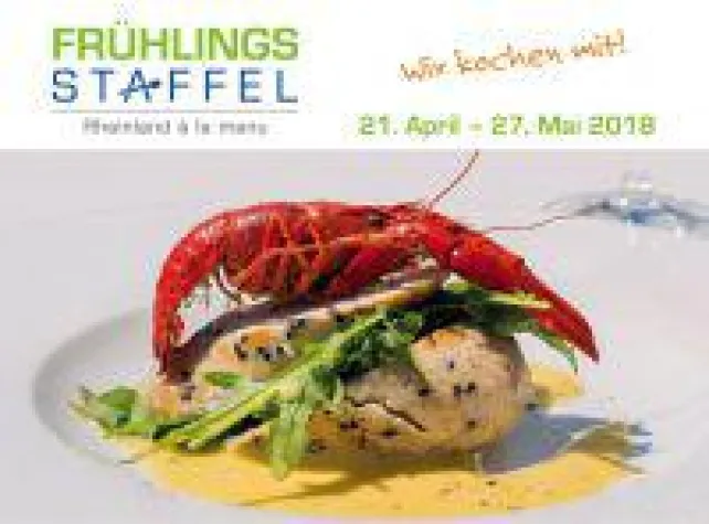 Bild: Frühlingsstaffel Rheinland à la menu 21. April - 27. Mai 2018  Wein & Genuss- Köstlich durch den Früh