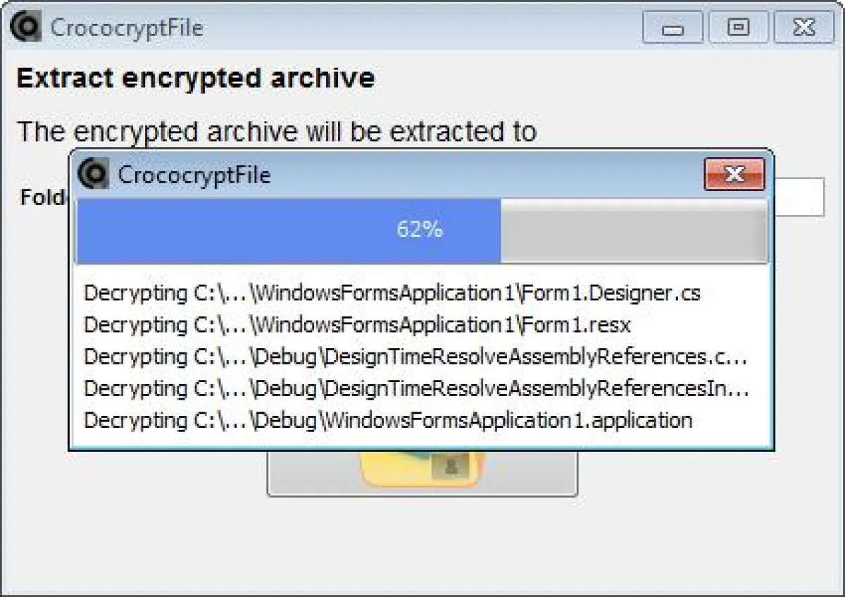 CrococryptFile Windows Entschlüsselung-GUI