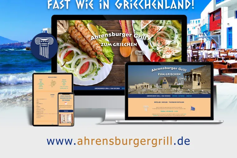 Bild: Gastronomie im Norden von Hamburg - Restaurant AHRENSBURGER GRILL | ZUM GRIECHEN relauncht Website