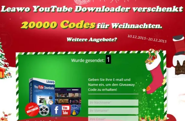 Bild: Weihnachtsangebote bei Leawo Software - bis zu 45 % Rabatt und kostenlose Giveaway Codes