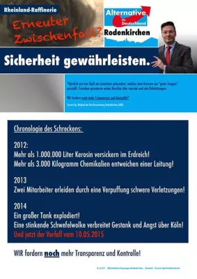 Bild: Köln/Godorf: Shell-Zwischenfall - AfD fordert umgehend Investionenen des Konzerns.
