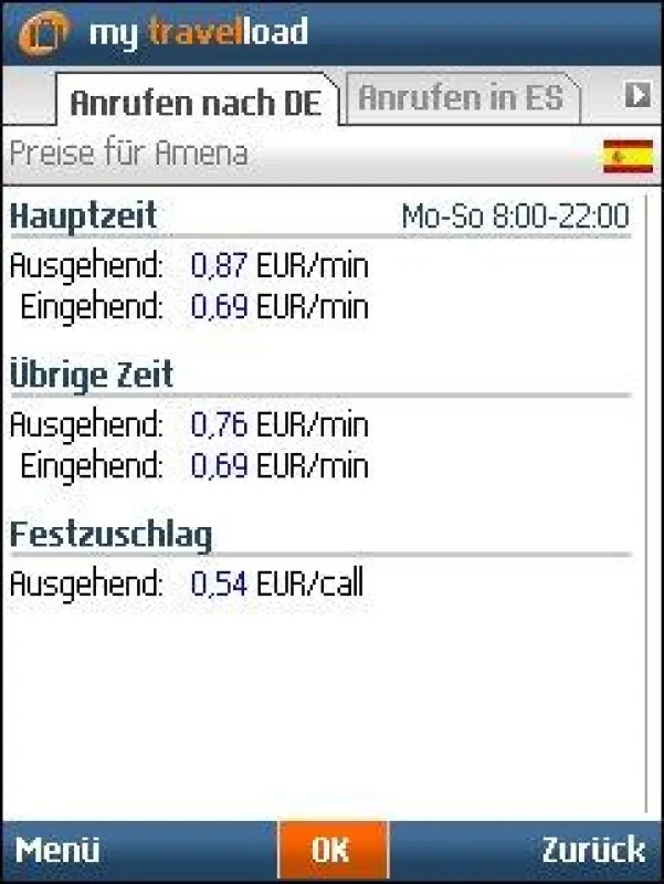 my travelload - Roamingpreise auf dem Handy vergleichen (weiteres Bildmaterial auf www.mvolution.de)