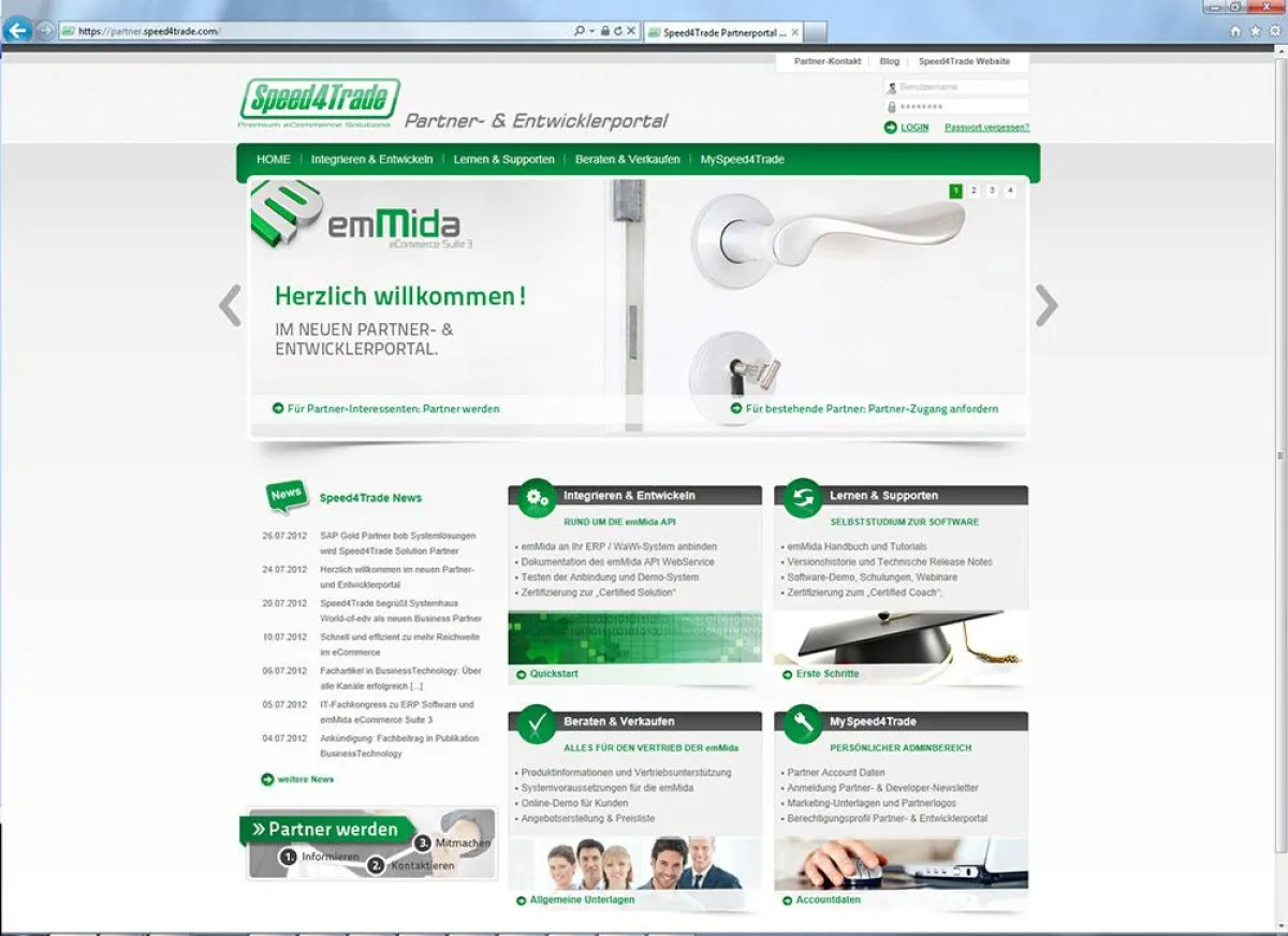 Speed4Trade Partner- & Entwicklerportal