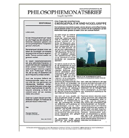 Bild: Kostenloser Monatsbrief für Philosophie: Aprilausgabe jetzt erhältlich