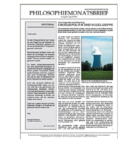 Bild: Kostenloser Monatsbrief für Philosophie: Aprilausgabe jetzt erhältlich