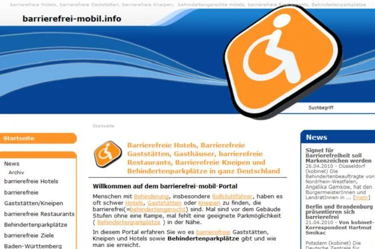 Bild: Das Web-Portal Barrierefrei-Mobil sucht Behindertenparkplätze in ganz Deutschland