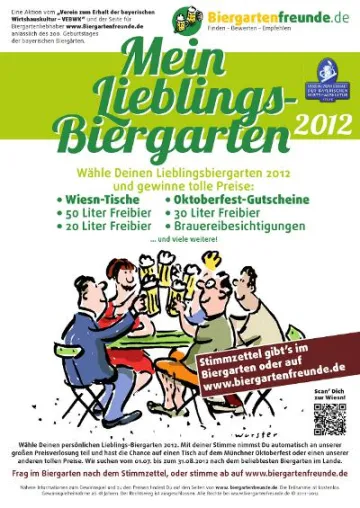 Lieblings-Biergarten 2012 gesucht! Bleibt der Titel in Bayern? Bild: Lieblings-Biergarten 2012 gesucht! Bleibt der Titel in Bayern?