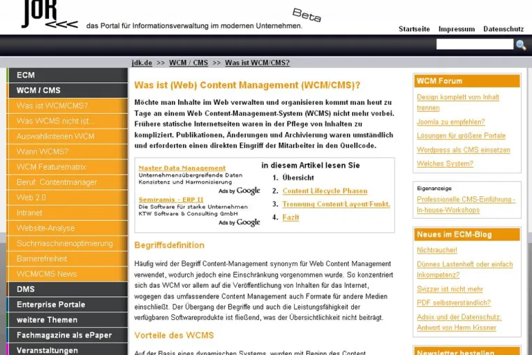 Neue Beta-Version von jdk.de Bild: Neue Beta-Version von jdk.de