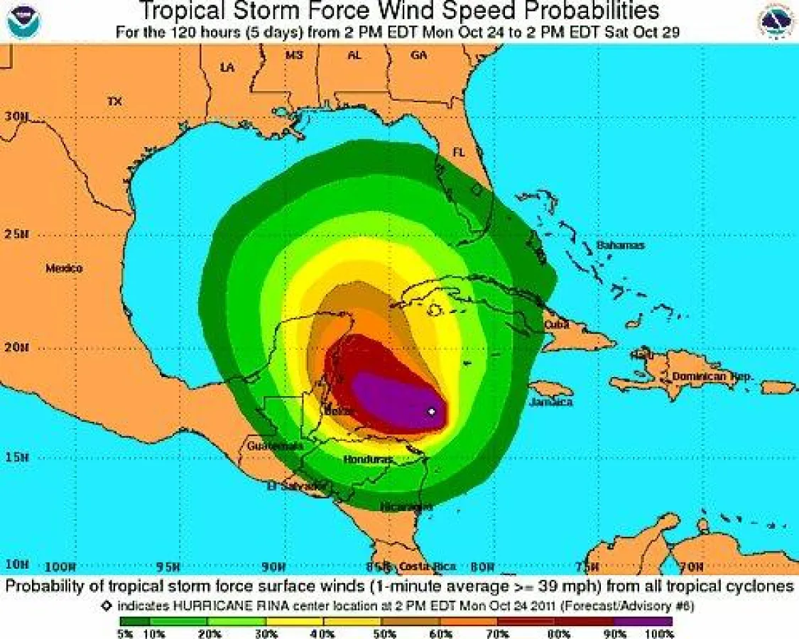 Hurricane Rina hat jetzt die Kategorie 3 erreicht