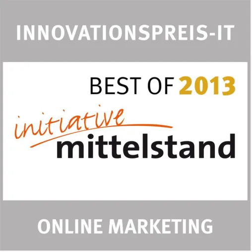 TRENDKRAFT erhält INNOVATIONSPREIS-IT 2013 der Initiative Mittelstand Bild: TRENDKRAFT erhält INNOVATIONSPREIS-IT 2013 der Initiative Mittelstand