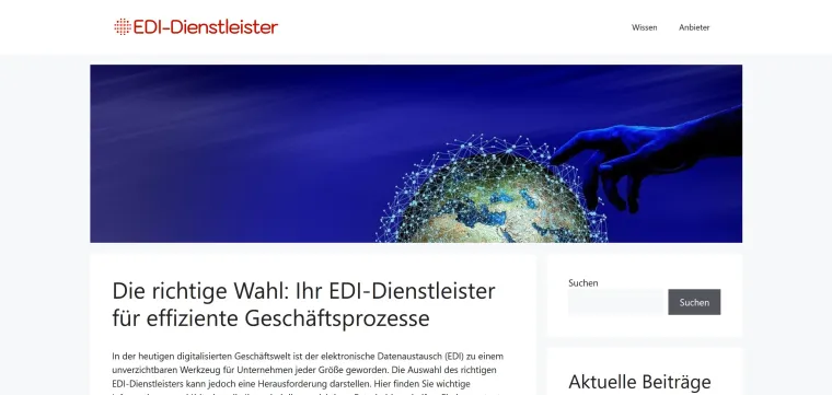 Innovatives Vergleichsportal für EDI-Dienstleistungen startet: Übersichtsseite von EDI-Anbietern Bild: Innovatives Vergleichsportal für EDI-Dienstleistungen startet: Übersichtsseite von EDI-Anbietern