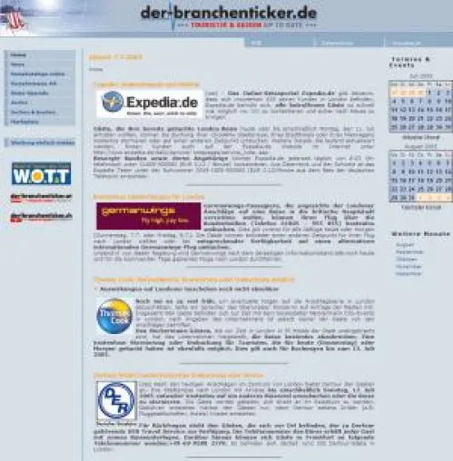 Bild: der-branchenticker.de : Touristik in Kürze auch als Newsletter