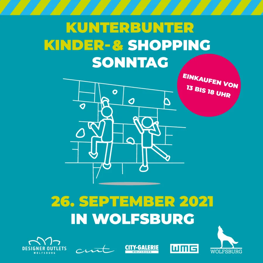 Plakatmotiv Kinder- und Shoppingsonntag (© WMG Wolfsburg)