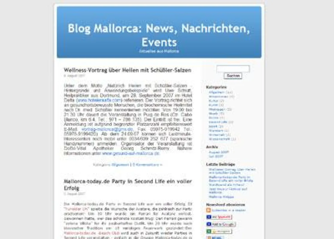 Screenshot Mallorca-Blog