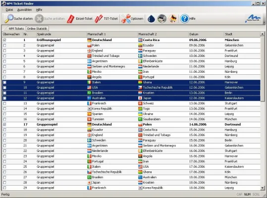 Bild: WM Ticket Finder 1.0 Professional: In letzter Sekunde doch noch Eintrittskarten für die Fußball-Weltmeisterschaft erstehen