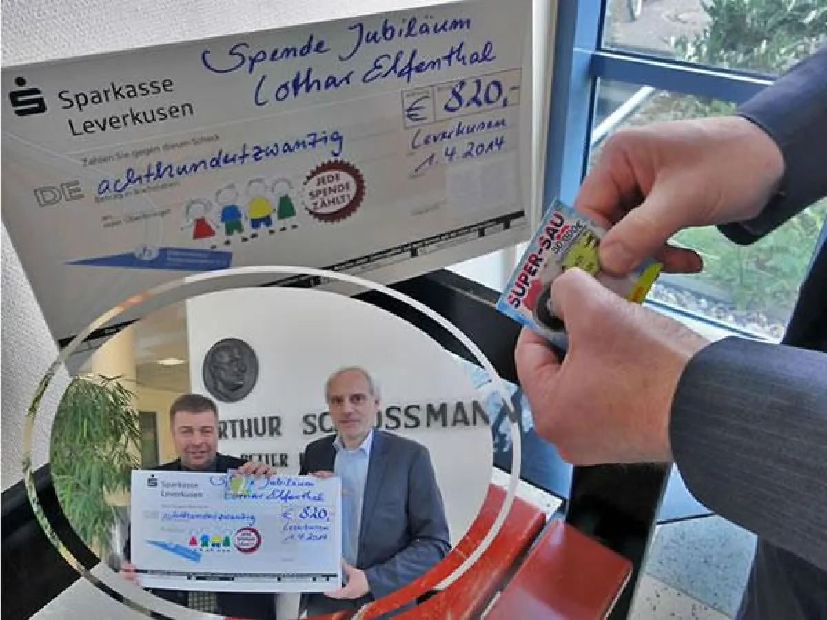 Jubiläumsspende und ein Rubbellos