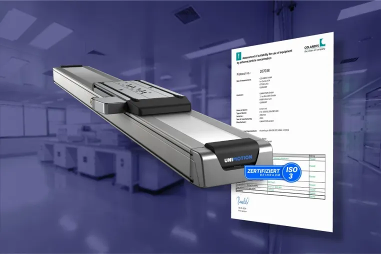 Bild: UNIMOTION erhält die ISO 3 Reinraum-Zertifizierung für CTL-Lineareinheiten