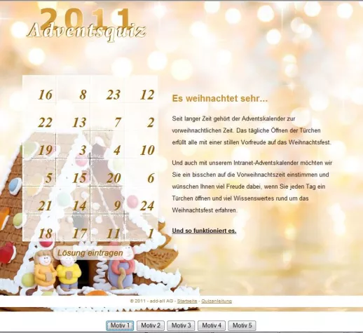 Bild: Intranet-Adventskalender-Quiz fördert Unternehmenskommunikation