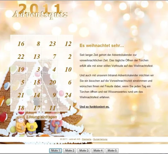 Bild: Intranet-Adventskalender-Quiz fördert Unternehmenskommunikation