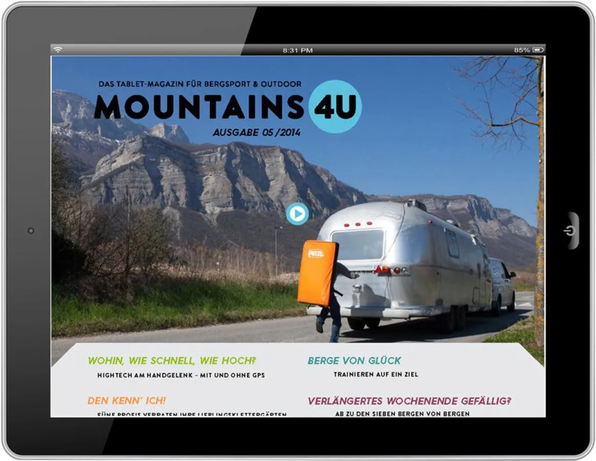 Tablet-Magazin Mountains4U für Outdoor und Bergsport