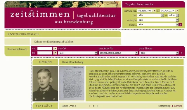 Bild: Erstes Portal für historische Tagebücher im Internet