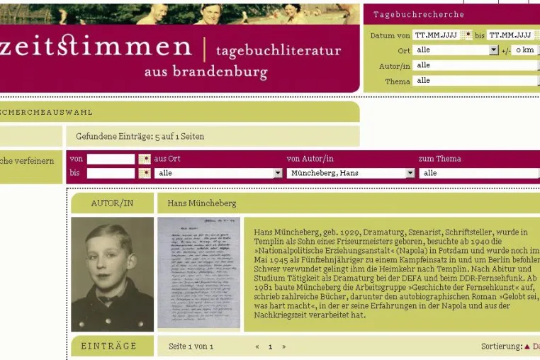 Bild: Erstes Portal für historische Tagebücher im Internet