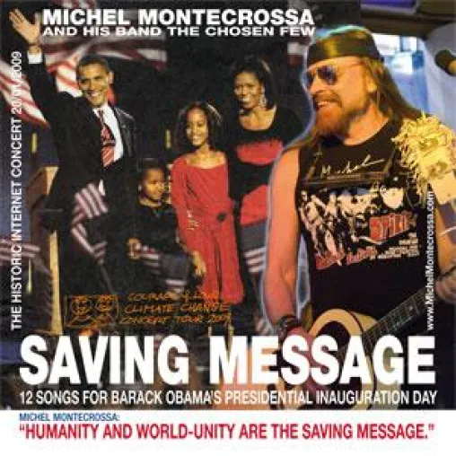 Bild: Michel Montecrossa gibt zur Amtseinweihung von Präsident Obama das 'Saving Message' Internet Konzert