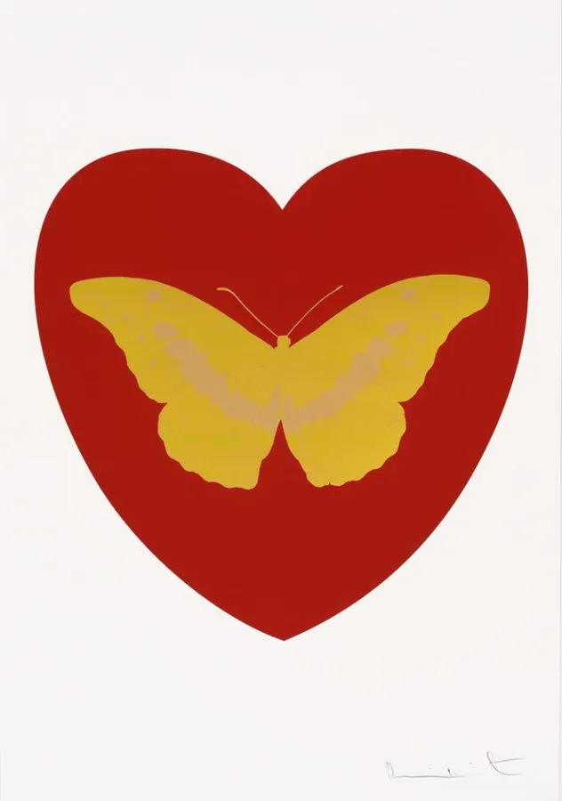 Damien Hirst – I Love You (LOVE Gold) / Galerie Fluegel-Roncak