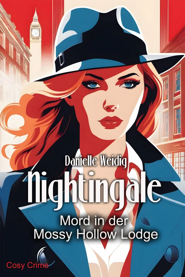 Cover Cosy Crime »Nightingale: Mord in der Mossy Hollow Lodge« (© Rainer Wekwerth unter Verwendung eines Fotos von 123.rf.com)