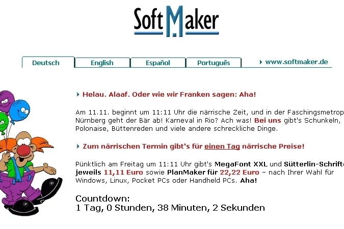 SoftMaker: Närrische Preise aus der Faschingsmetropole Nürnberg Bild: SoftMaker: Närrische Preise aus der Faschingsmetropole Nürnberg