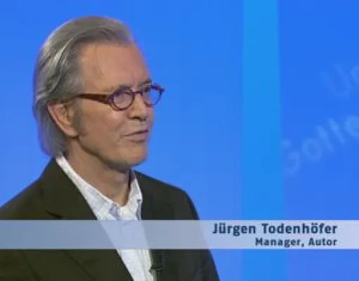 Bild: Br. Paulus im Gespräch mit Dr. Jürgen Todenhöfer - Sonntag, 8.6.08, 8.30 Uhr, N24 Ethik „Um Gottes Willen"