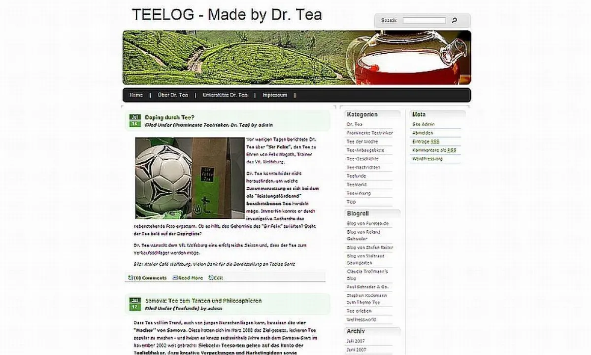 Screenshot von www.teelog.de