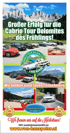 Bild: Großer Erfolg für die Cabrio Tour Dolomites - Frühlingevent