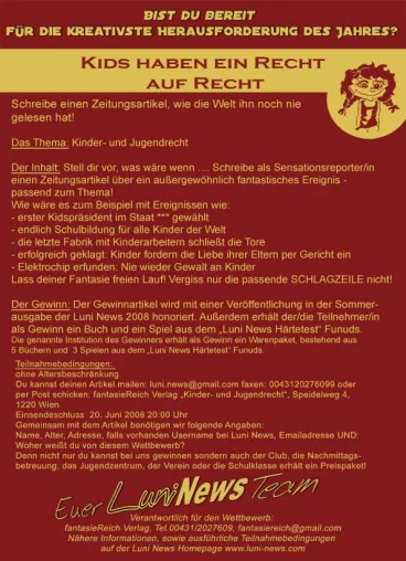 Bild: "Kids haben ein Recht auf Recht" - der Luni News Wettbewerb