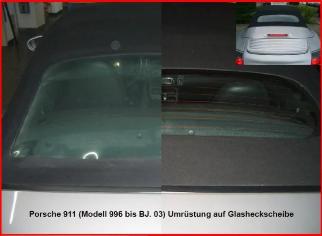 Bild: Porsche PVC-Heckscheibe - „NEIN DANKE“