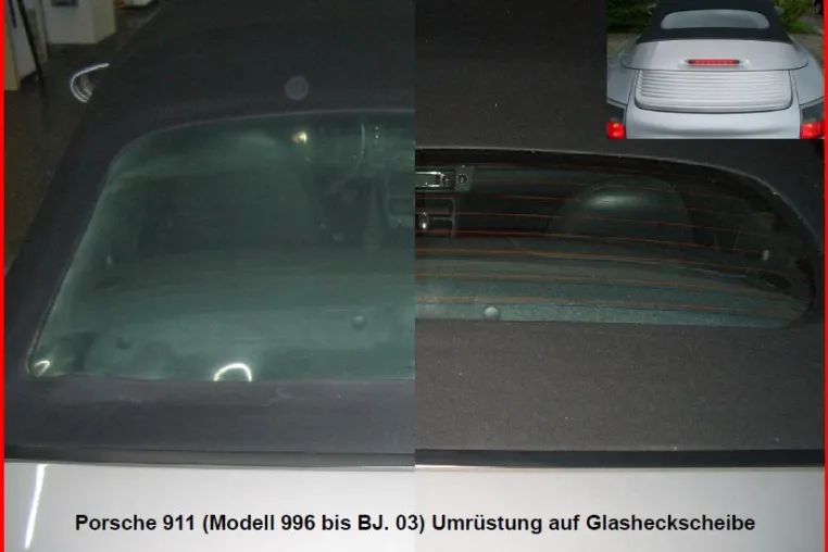 Bild: Porsche PVC-Heckscheibe - „NEIN DANKE“