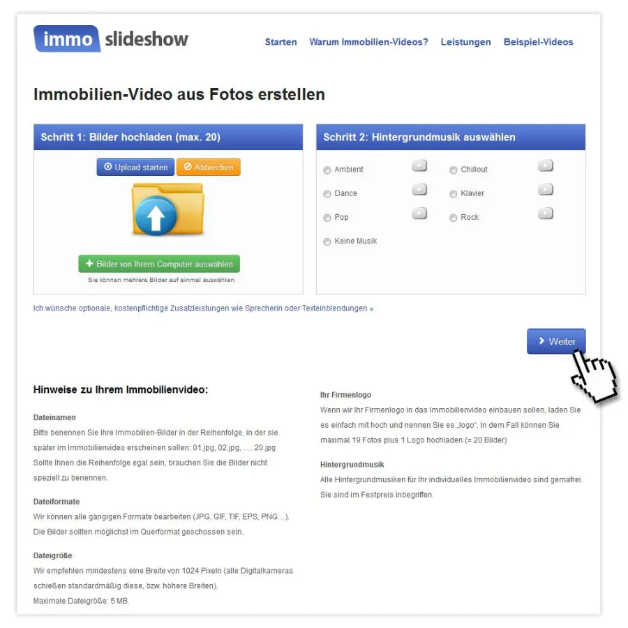 In nur zwei Schritten zum eigenen Immobilienvideo