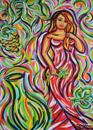 Bild: Kräftige Farbtupfer auf Leinwand sind in der Ausstellung „Summerwine“ zu sehen