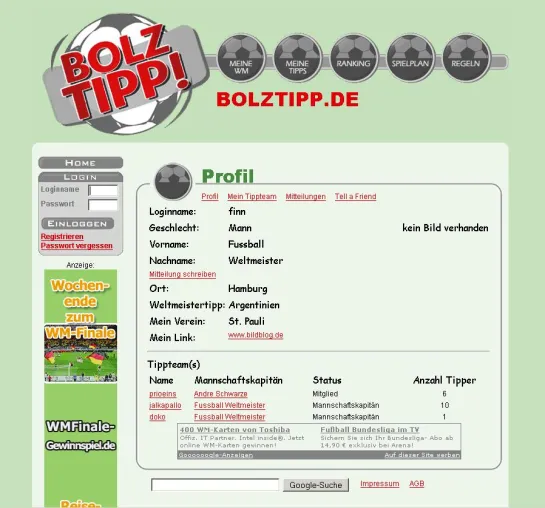 Bild: Zur WM in Deutschland startet prioeins ein Tippspiel Portal für WM-Tipper und Tippgemeinschaften