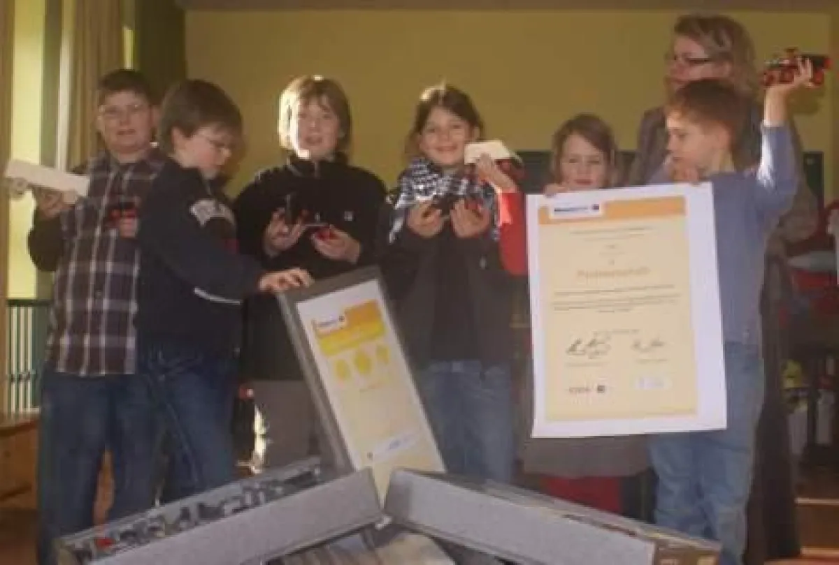 Kinder der 4B mit Frau Kunz