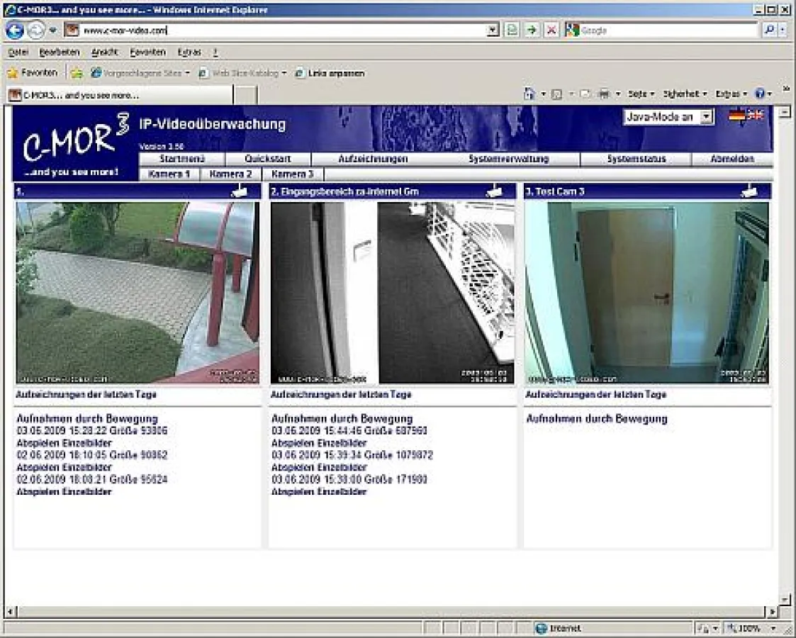 C-MOR3 Weboberfläche: Jetzt mit Java-Unterstützung