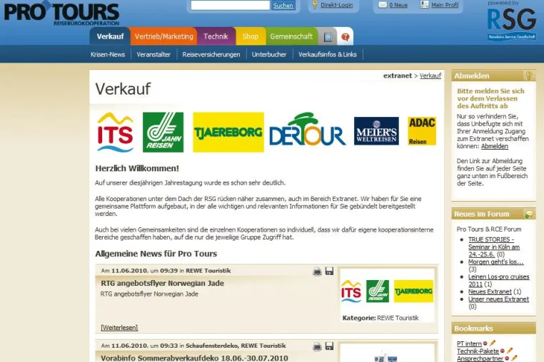 Übersichtlicher und informativer: Pro Tours und RCE - Reisebüros profitieren von neuer Online-Plattform Bild: Übersichtlicher und informativer: Pro Tours und RCE - Reisebüros profitieren von neuer Online-Plattform