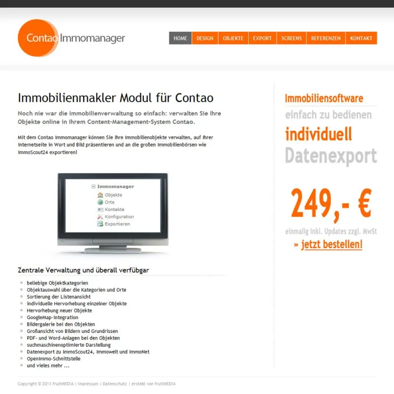 Neue Erweiterung für Contao: Immomanger