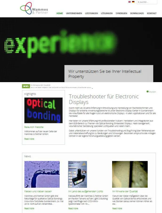 Screenshot Website (c) Wammes & Partner GmbH