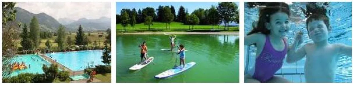 © Fotos, von links: Alpenfreibad Trauchgau, SUP-Board-Verleih ALOHA, Anton-Schmid Hallenbad Marktobe