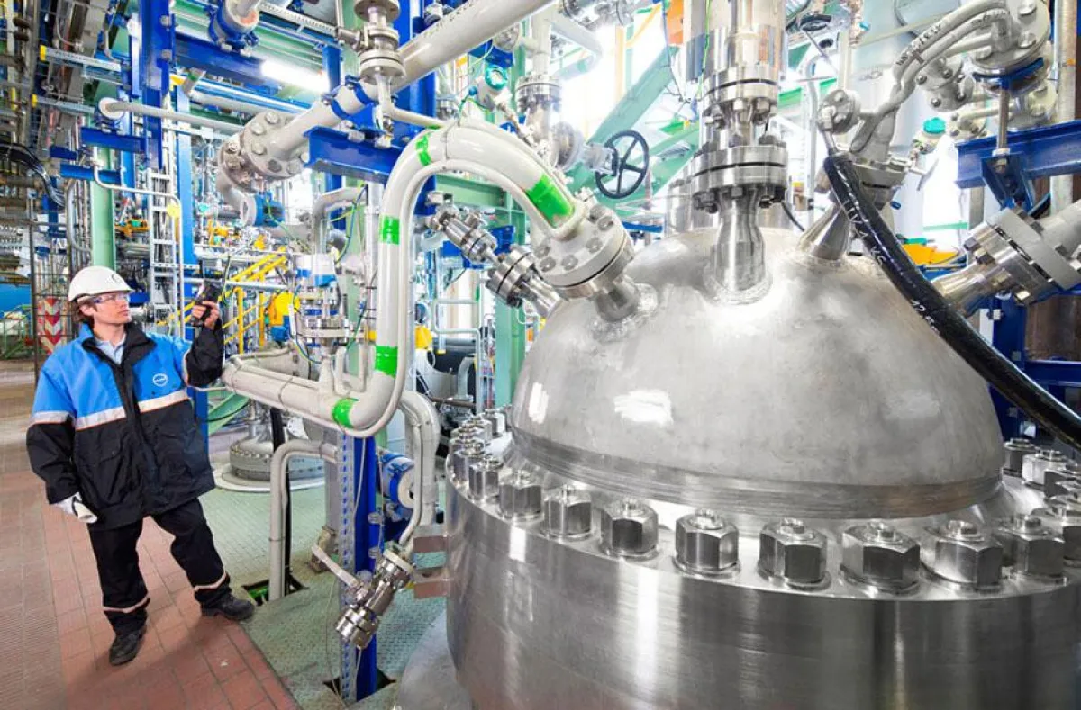 Kohlendioxid als neuer Rohstoff: Produktionsanlage in Dormagen (Quelle: Covestro)
