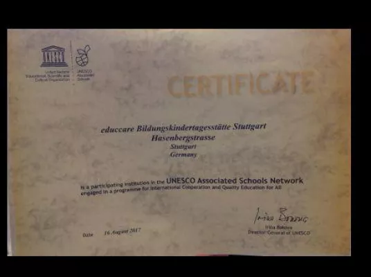 Bild: educcare Bildungskindertagesstätten sind „anerkannte UNESCO-Projektschulen“