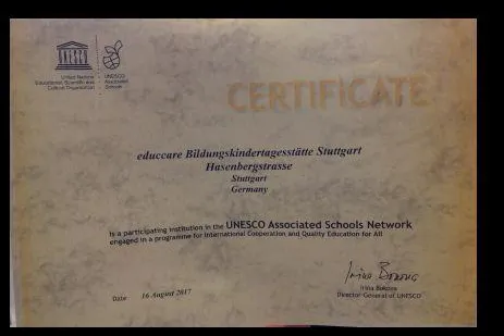 Bild: educcare Bildungskindertagesstätten sind „anerkannte UNESCO-Projektschulen“