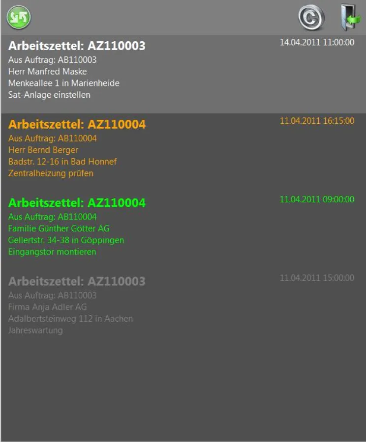 Moser Software: Mobile Service Startseite